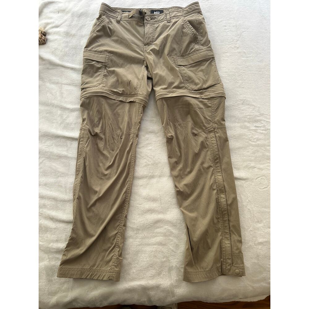 REI Co-op Sahara Women's Khaki Pockets Convertible Cargo Pants Size 8P XC
